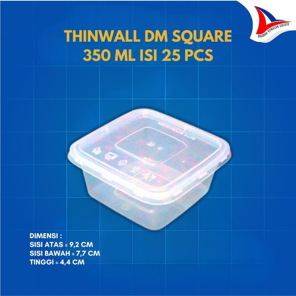 Thinwall Dm Square 250 Ml / Kotak Plastik Isi 50 Pcs