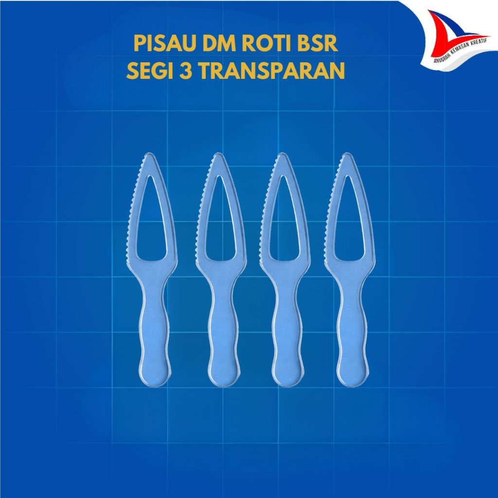 Pisau Dm Roti Besar Segitiga Transparan Isi 5 Pcs