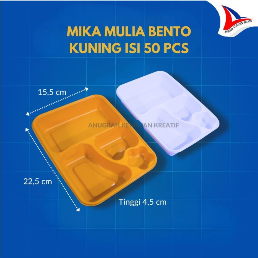 Mika Mulia Bento Kuning Dan Tutup Isi 50 Pcs