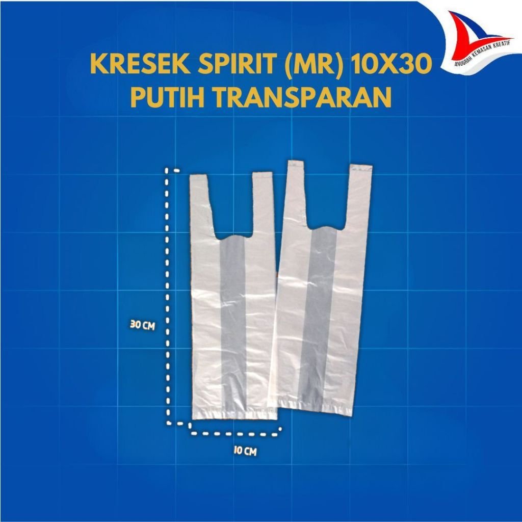 Kresek Spirit Ukuran 10x30 Putih Transparan / Kantong Plastik 1 Cup Gelas Pop Ice Isi 70 Pcs
