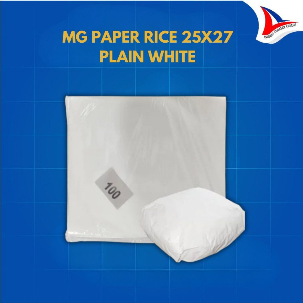 Mg Paper Rice 25x27 Plain White / Kertas Nasi Kfc Mcd Putih Polos Isi 100 Pcs