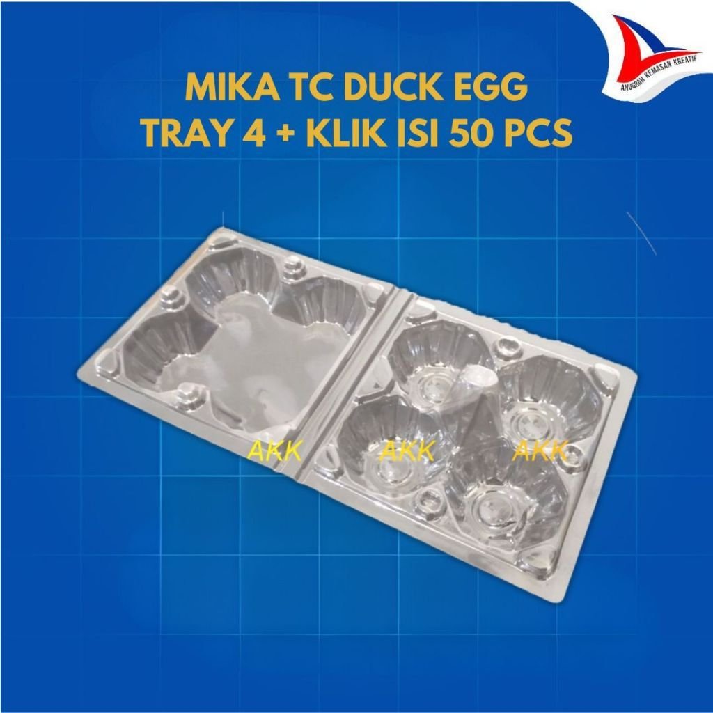 Mika Tc Duck Egg Tray 4 Dan Klik / Tray Telur Isi 4 Dengan Kancing Isi 50 Pcs