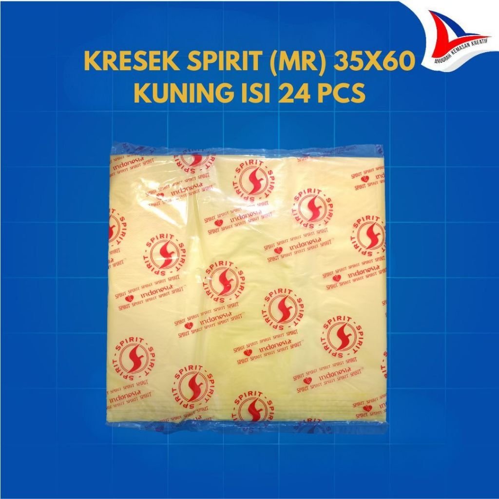 Kresek Spirit Ukuran 35x60 Kuning / Kantong Plastik  Isi 24 Pcs