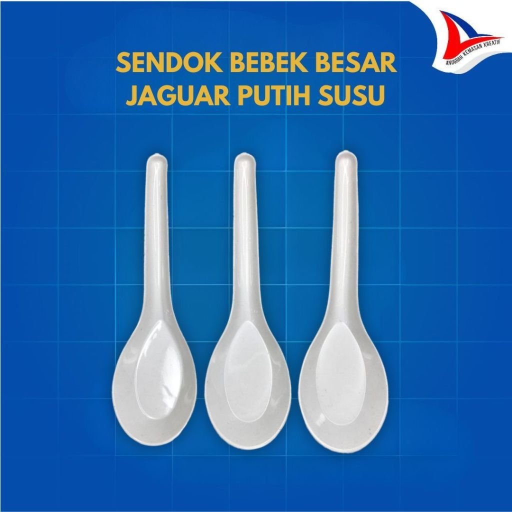 Sendok Bebek Besar Jaguar Putih Susu / Sendok Plastik Isi 144 Pcs