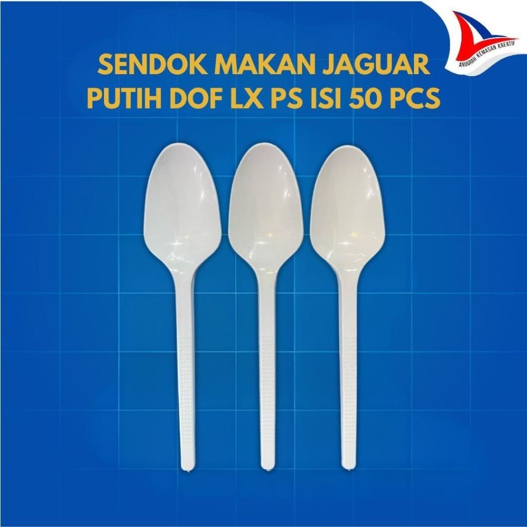 Sendok Makan Jaguar Putih Dof Lx Ps / Sendok Plastik Isi 50 Pcs