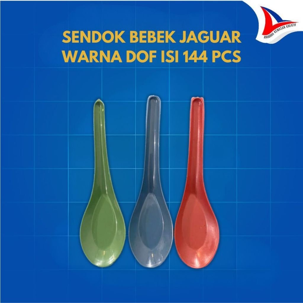 Sendok Bebek Jaguar Warna Dof / Sendok Plastik Isi 144 Pcs