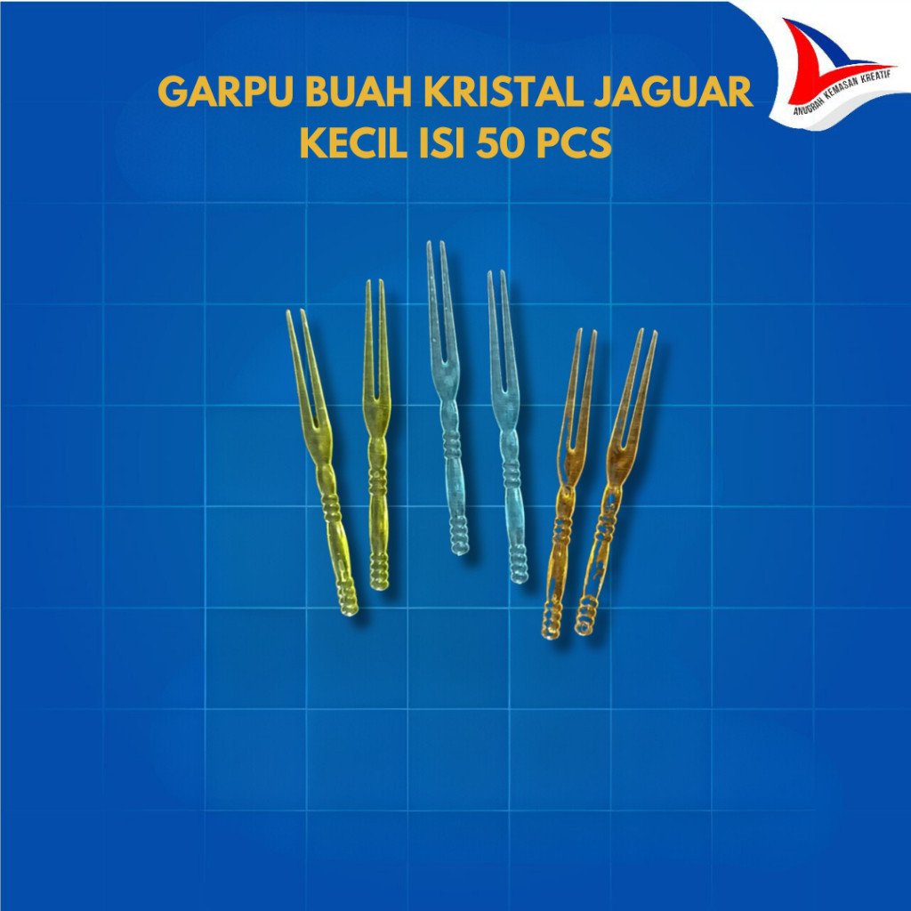 Garpu Buah Kristal Garpu Kue Garpu Rujak Jaguar Isi 50 Pcs