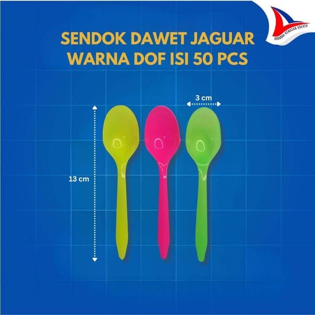Sendok Dawet Jaguar Putih Doff Dan Warna / Sendok Plastik Isi 50 Pcs