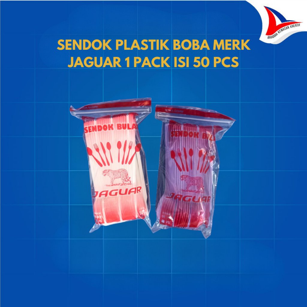 Sendok Plastik Jaguar Sendok Minuman Boba Kopi Es Susu 50 Pcs Isi 50 Pcs