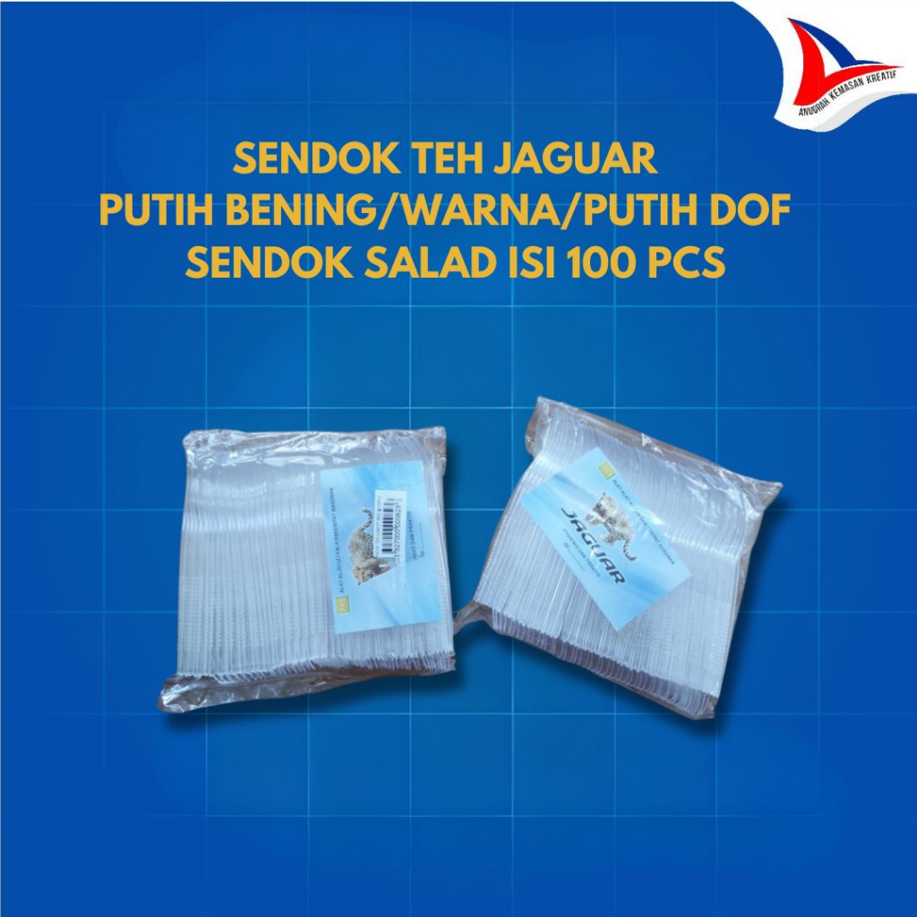 Sendok Teh Jaguar Putih Bening / Putih Doff Isi 100 Pcs