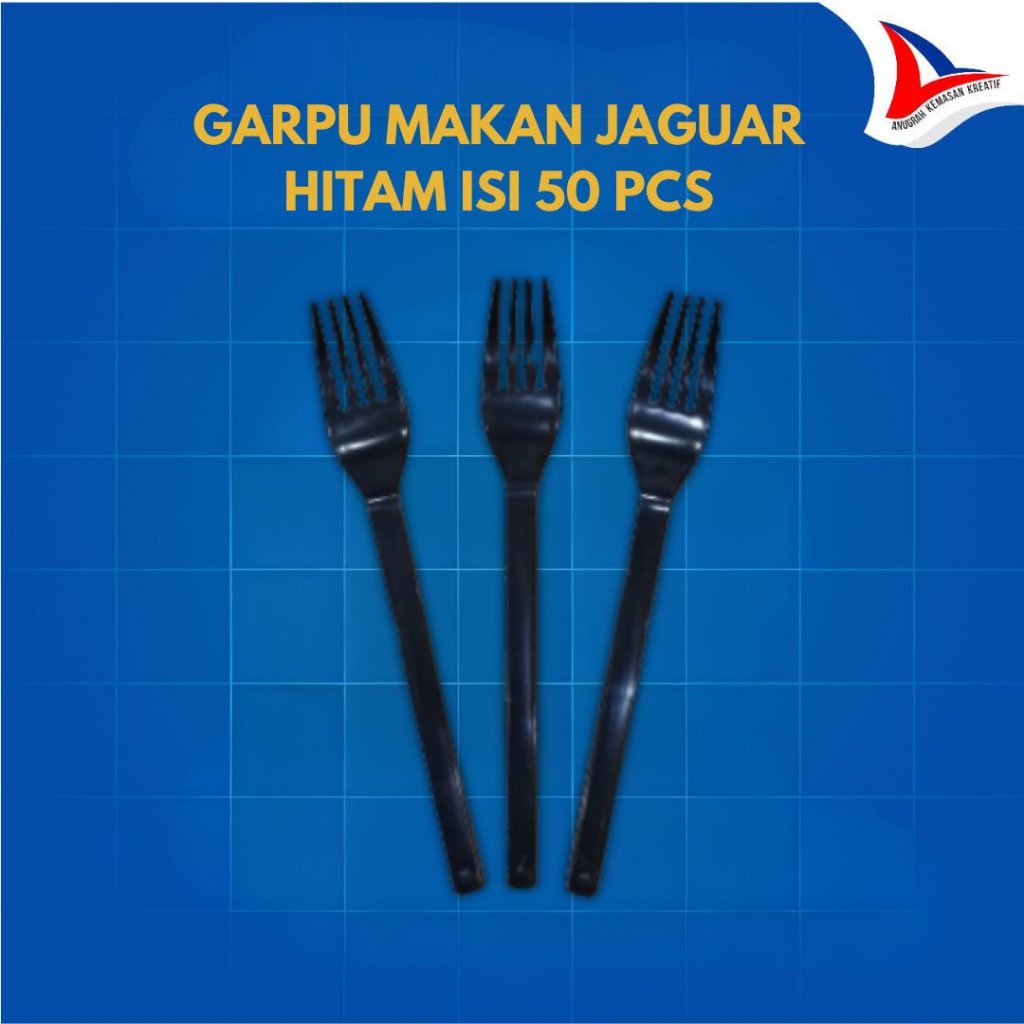 Garpu Makan Jaguar Putih Doff Dan Hitam / Garpu Plastik Isi 50 Pcs