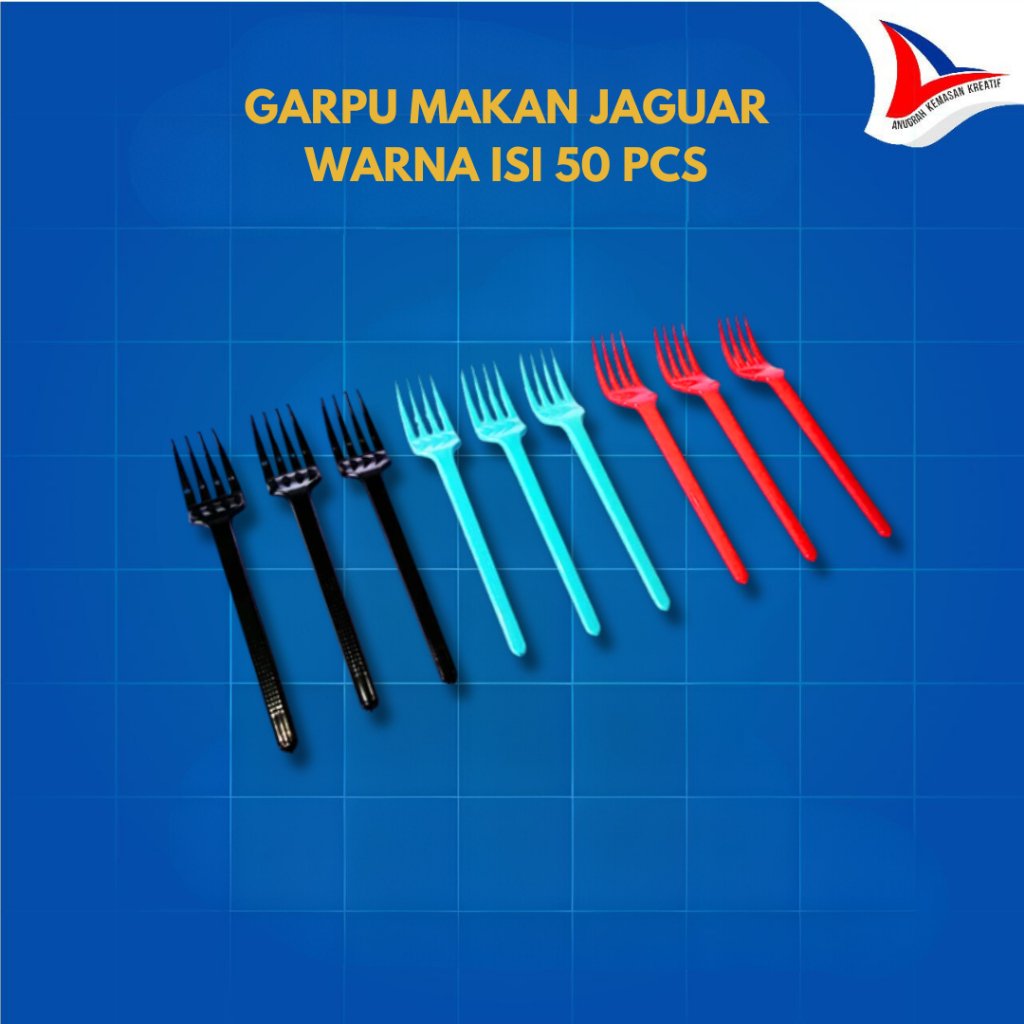 Garpu Makan Jaguar Warna Doff / Garpu Plastik Isi 50 Pcs