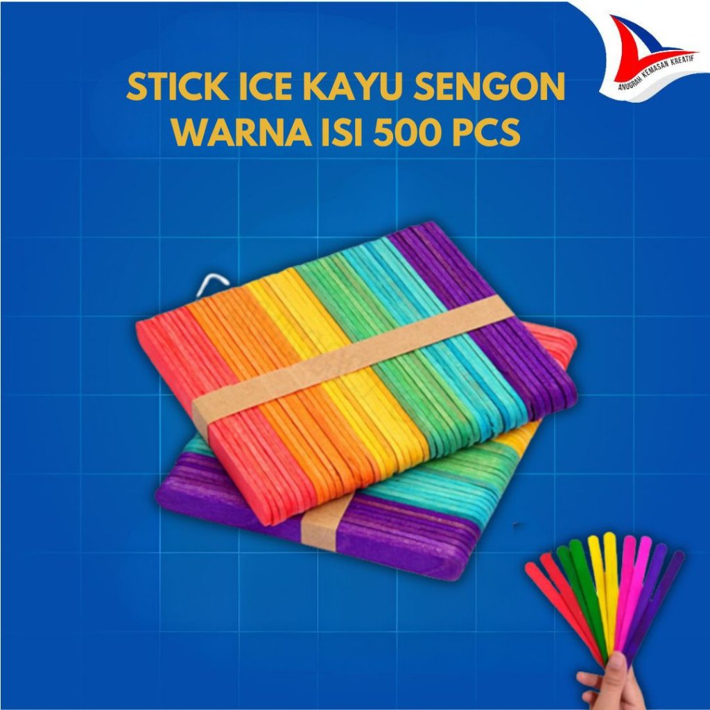 Stick Ice Kayu Sengon Warna Isi 500 Pcs