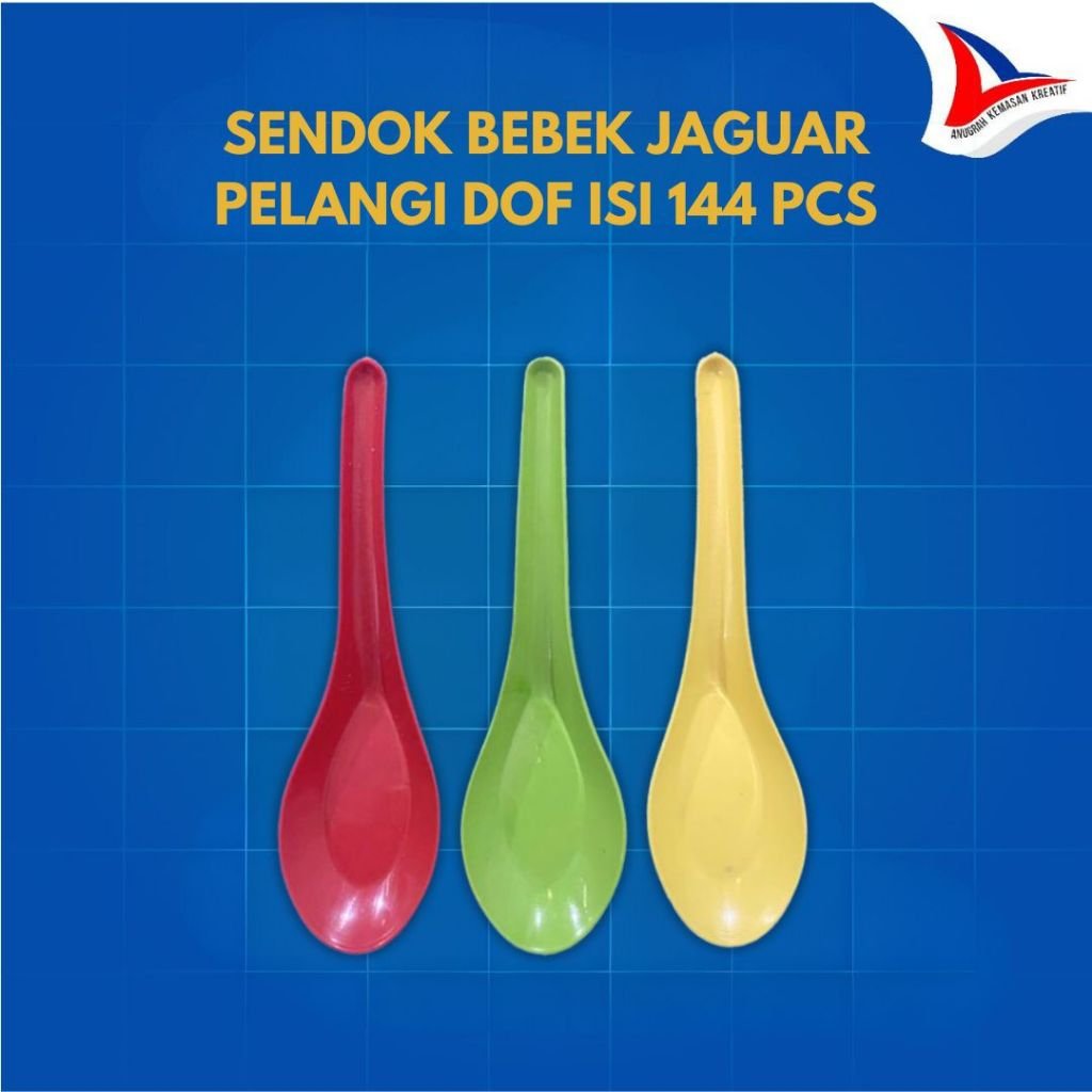 Sendok Bebek Jaguar Pelangi Doff / Sendok Plastik Isi 144 Pcs