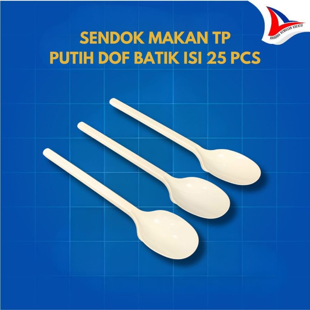Sendok Makan Tutup Putih Doff Batik Dan Putih Bening Batik Isi 25 Pcs