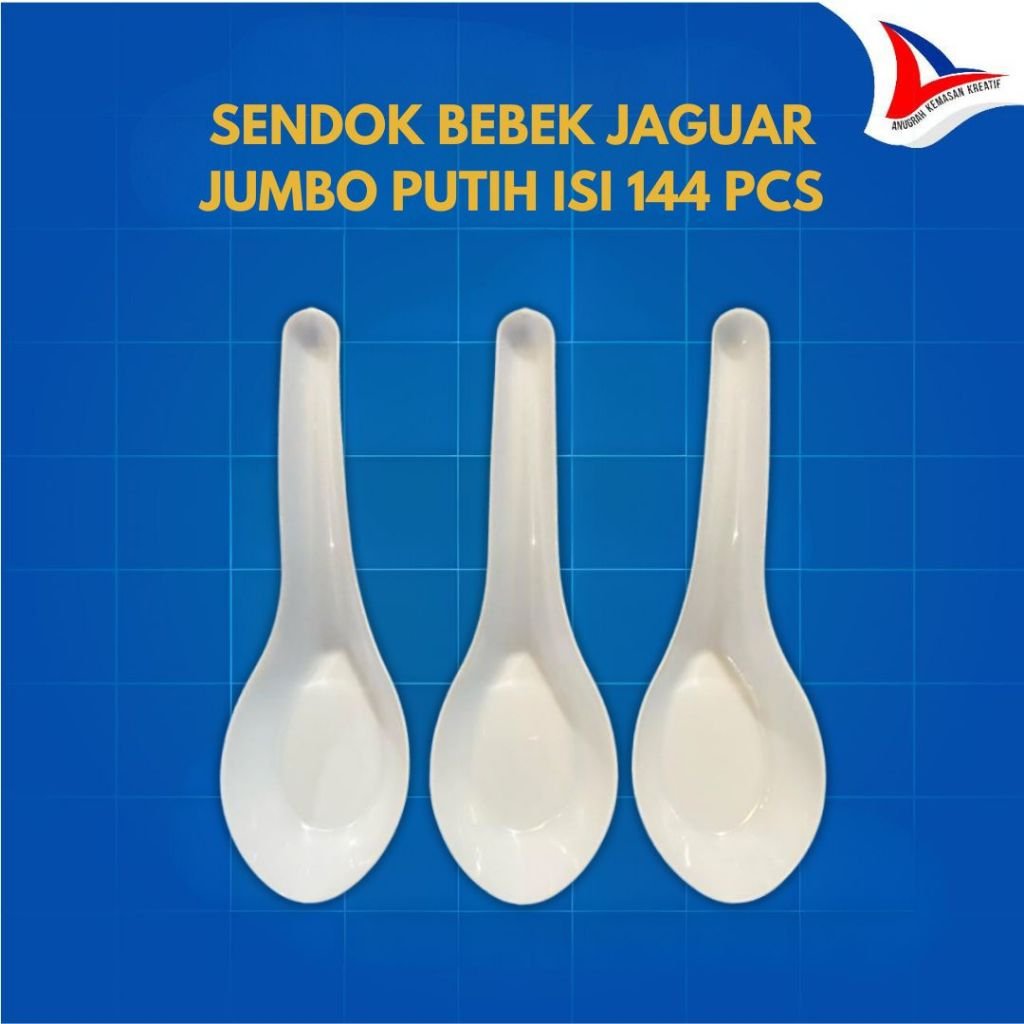 Sendok Bebek Jumbo Putih Doff / Sendok Plastik Isi 144 Pcs