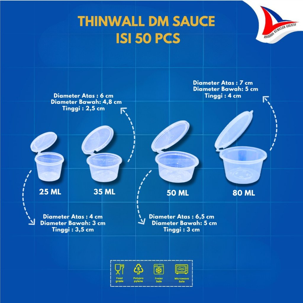 Thinwall DM Sauce / Cup Saos Isi 50 Pcs