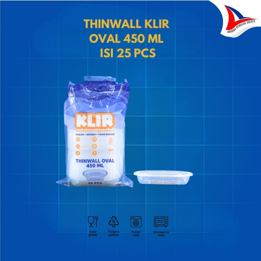 Thinwall Klir Oval / Kotak Plastik Isi 25 Pcs