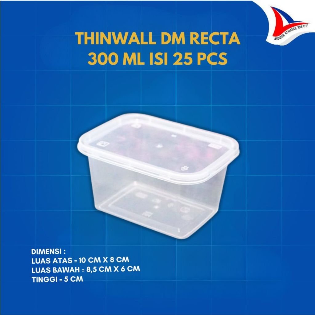 Thinwall DM Recta 300 ml / Kotak Plastik Isi 25 Pcs