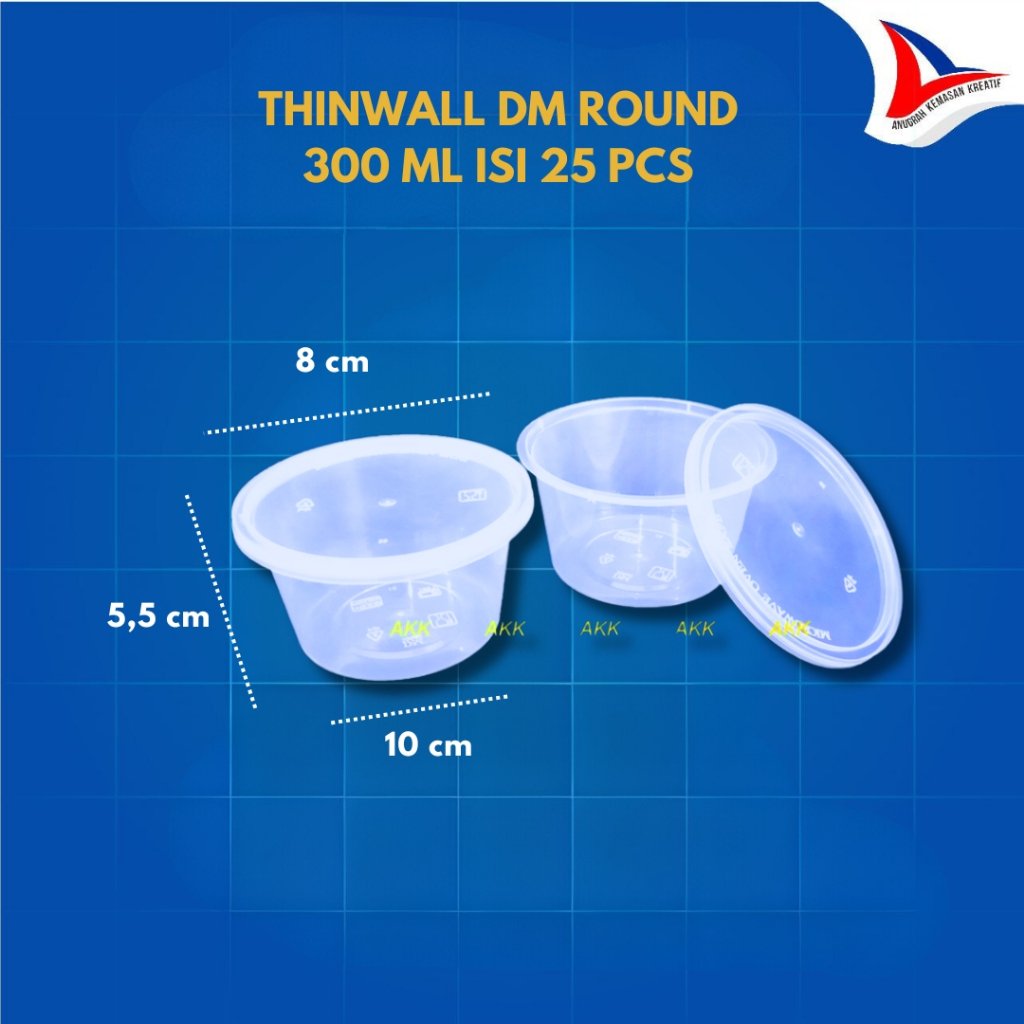 Thinwall DM Round 300 ml / Kotak Plastik Isi 25 Pcs