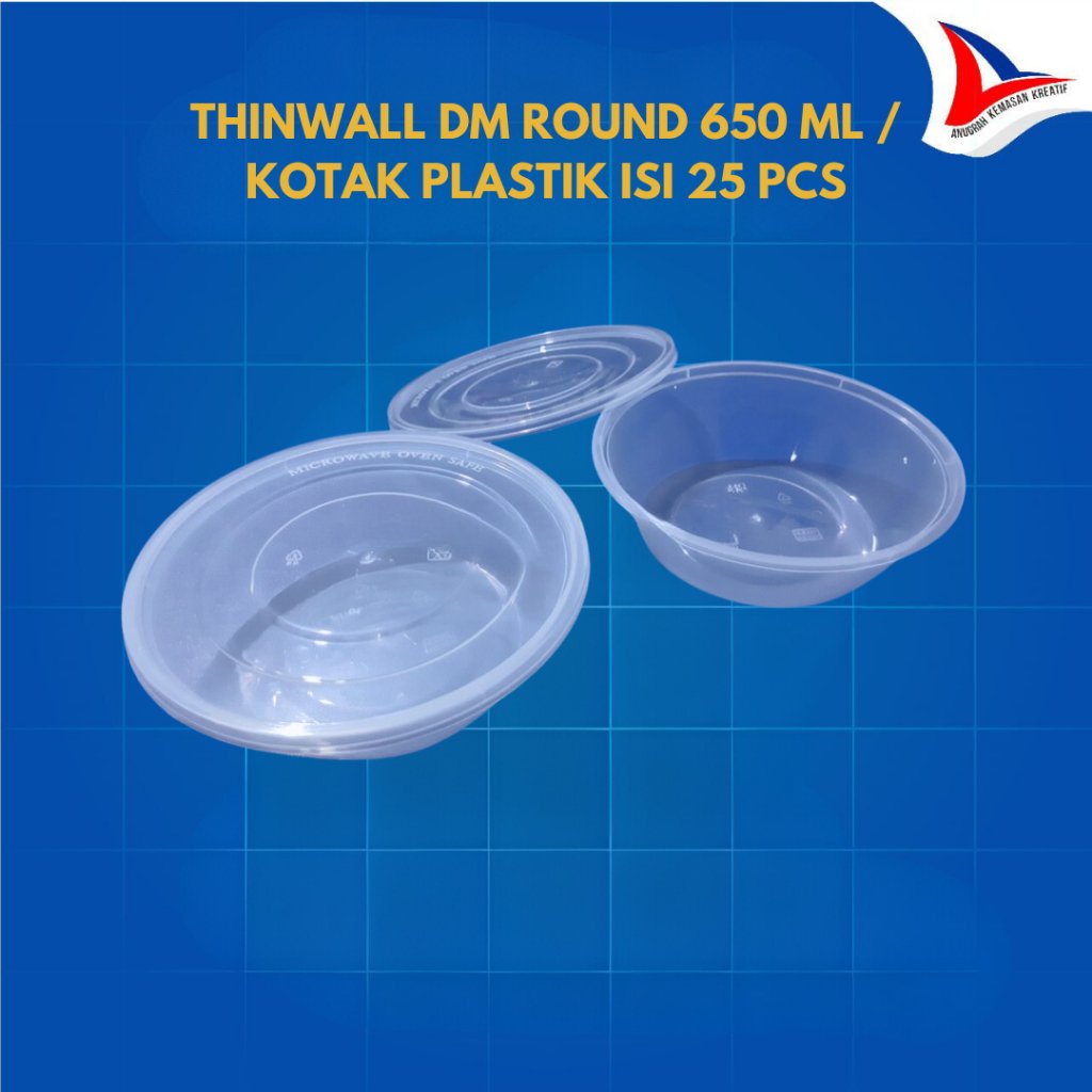 Thinwall DM Round 650 ml / Kotak Plastik Isi 25 Pcs