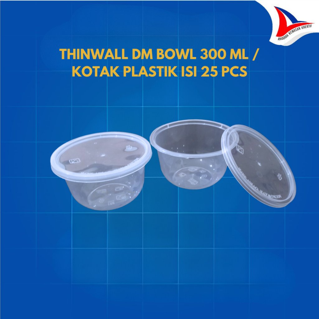 Thinwall DM Bowl 300 ml / Kotak Plastik Isi 25 Pcs