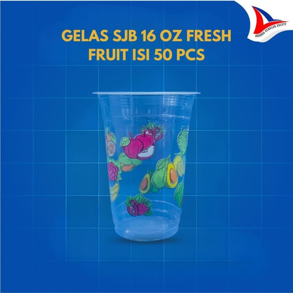 Gelas Sjb 16 Oz Fresh Fruit Tbl 5gr / Gelas Plastik Isi 50 Pcs