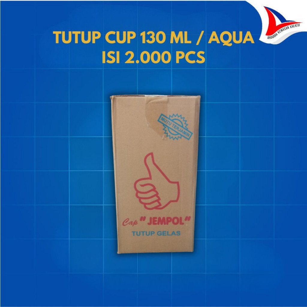 Tutup Cup 130 Ml Aqua / Tutup Gelas 200 Ml Isi 2.000 Pcs (1 Karton)