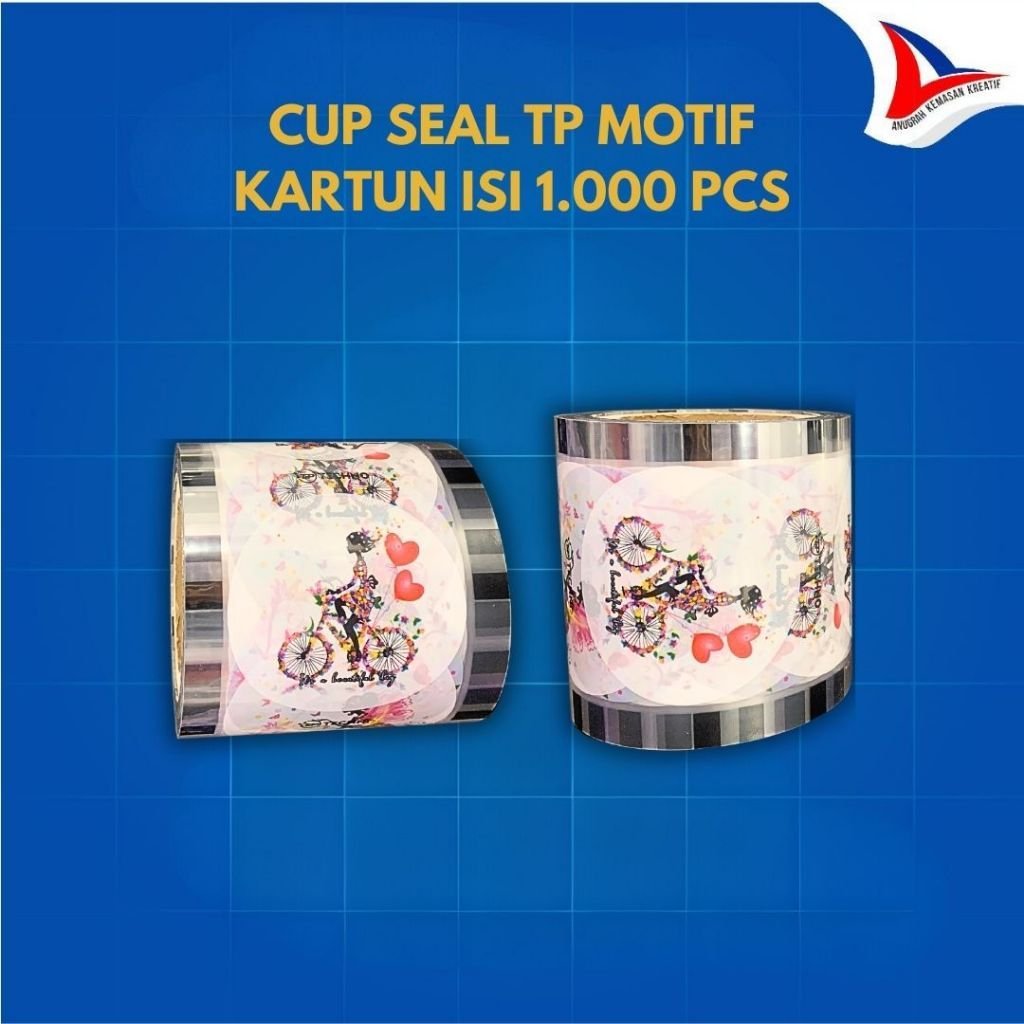 Cup Seal Tp Motif Kartun / Plastik Sealer / Plastik Tutup Gelas Isi 1.000 Pcs