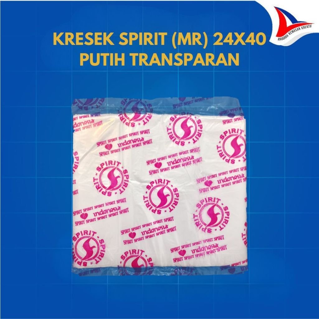 Kresek Spirit (Mr) 24x40 Putih Transparan / Kantong Plastik  Isi 32 Pcs
