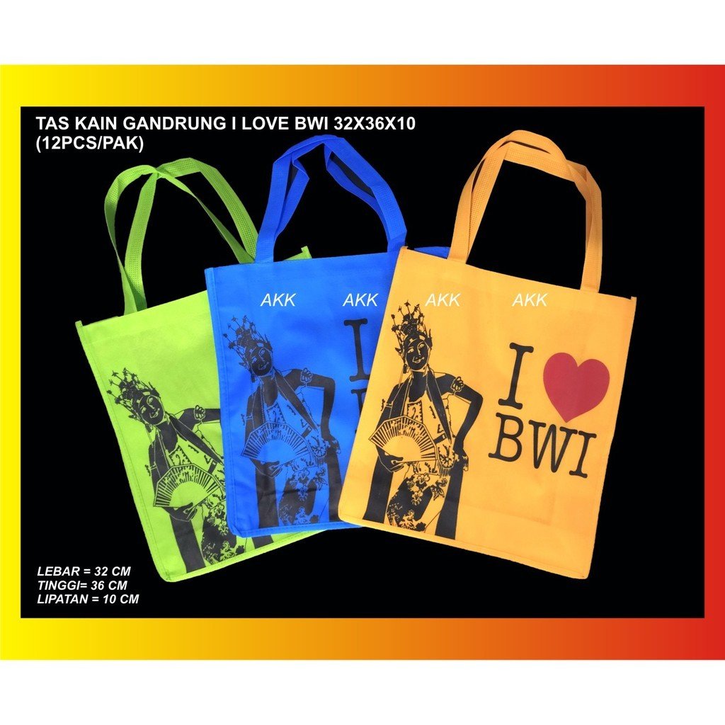 Tas Kain Oleh-Oleh Motif Penari Gandrung Khas Kota Banyuwangi(12 Pcs)