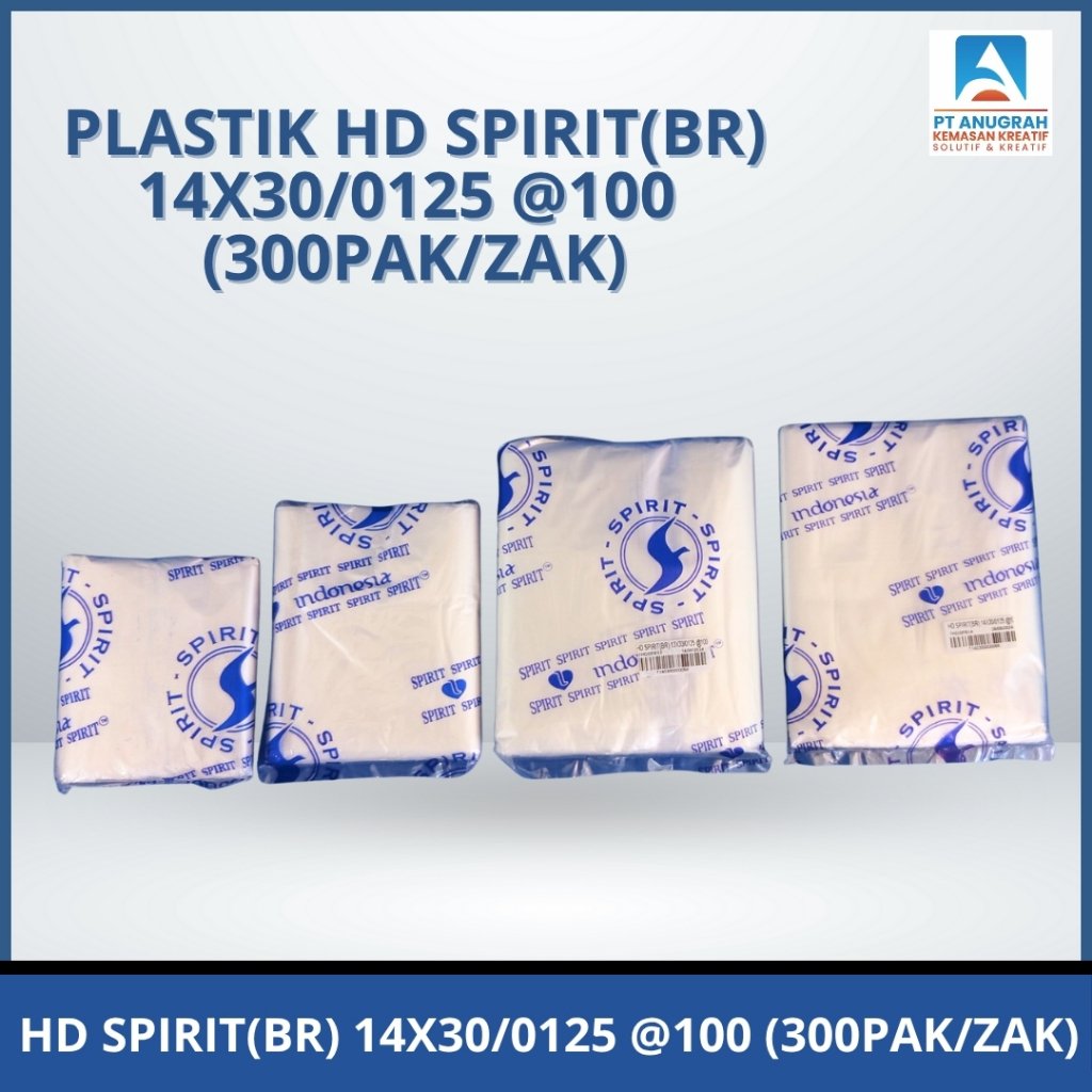 (1 ZAK) Plastik Dof HD Spirit BR 14x30/0125 isi 300 Pak Perzak Plastik Kantong Gula Plastik Buram