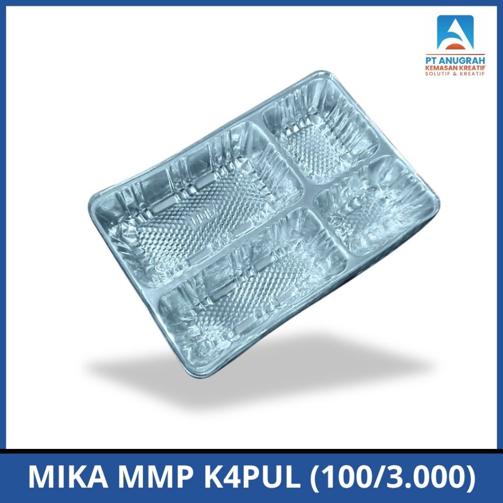 Mika MMP K4PUL Mika Dos Nasi NBK Mika Lauk Sekat 4 Isi 100 Pcs Perpack