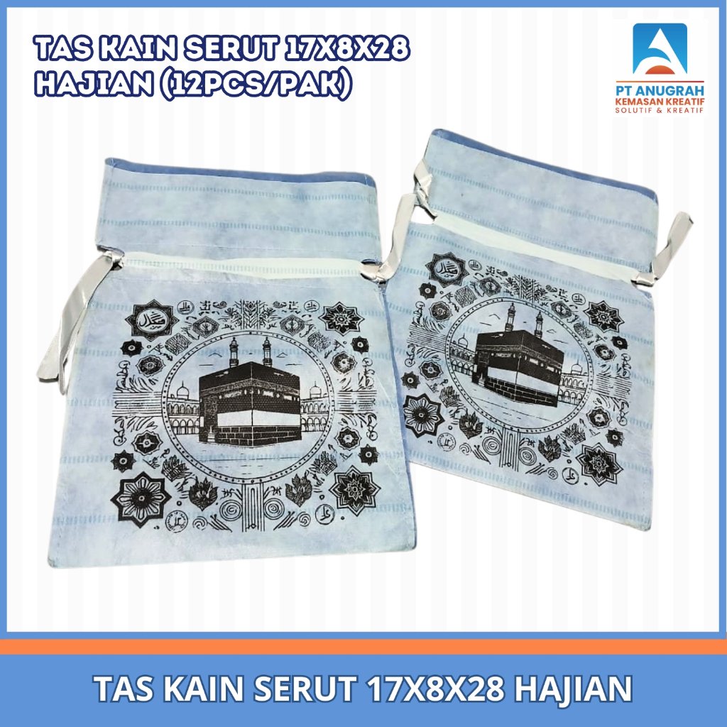 Tas Kain Serut 17X8X28 Haji Umroh Isi 12 Pcs Perpak