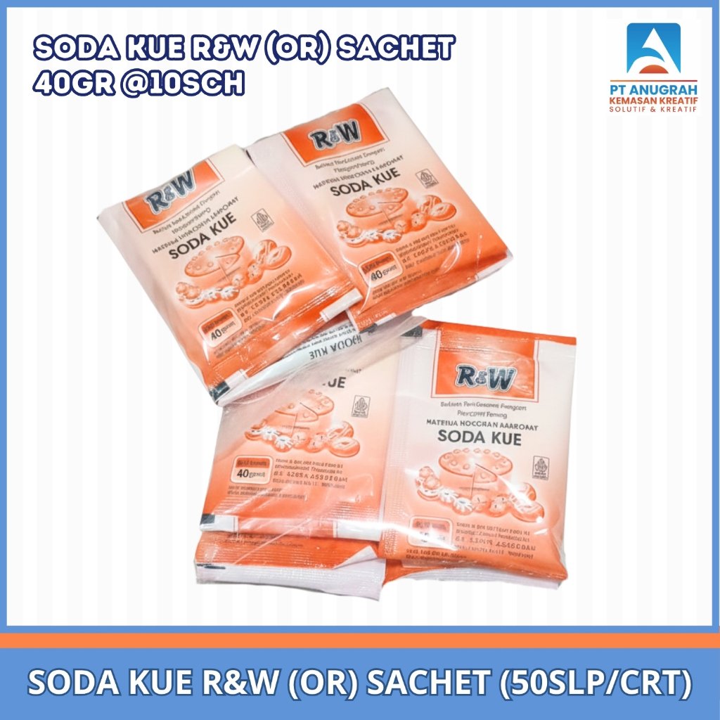 Soda Kue Orange Baking Soda Rajawali R&W Pengembang Kue 40gr Persachet isi 10 PCS Perslop