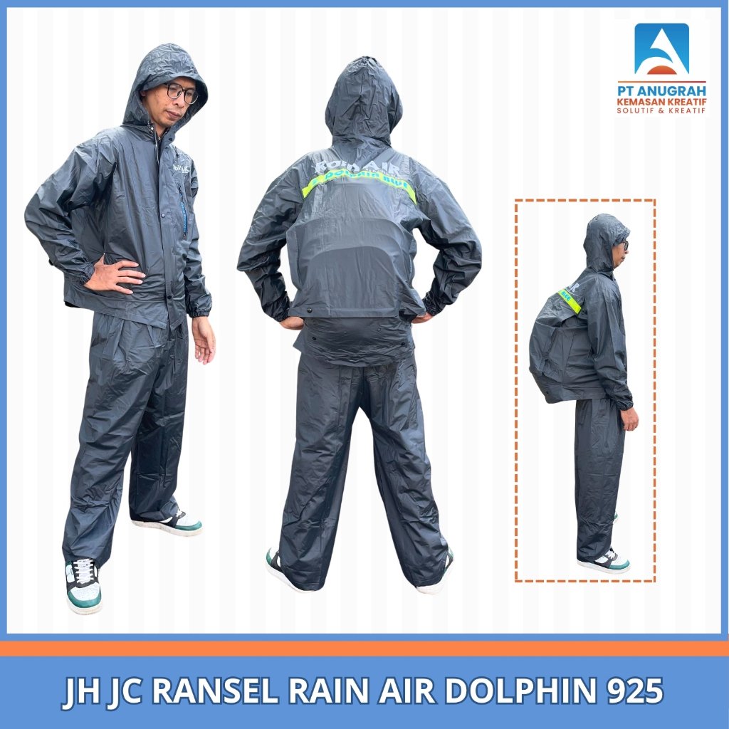 Jas Hujan Jaket Celana Ransel Rain Air Dolphin 925 PVC Premium (1 PCS)