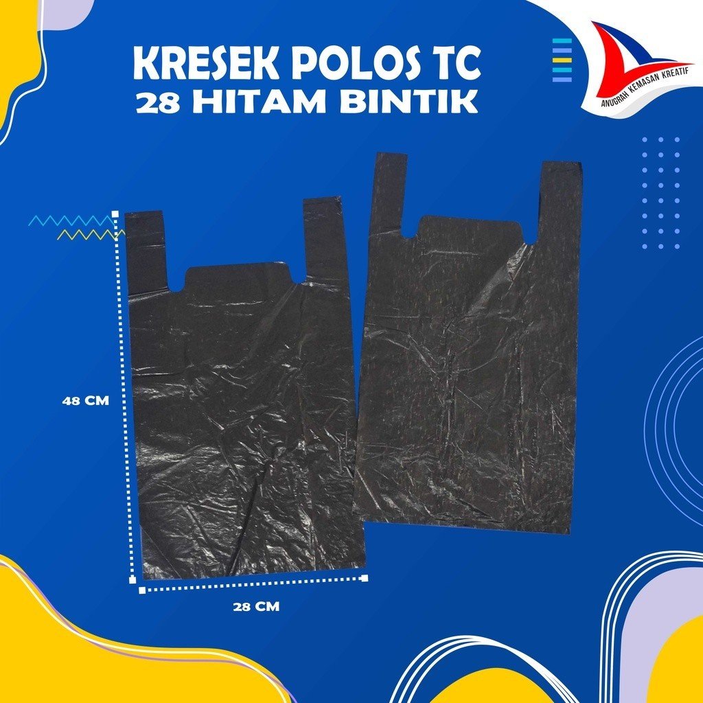 (1 ZAK) Kantong Kresek Polos Tc 28 Hitam Bintik (Kg) / Kresek Kiloan Hitam