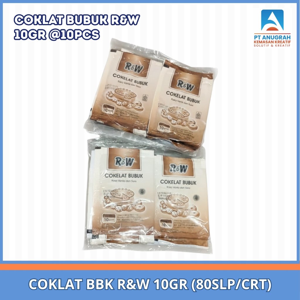 (1 SLOP) Coklat Bubuk RW 10 Gram Per Sachet isi 10 Pcs Perslop  / Coklat Bubuk R&W Rajawali