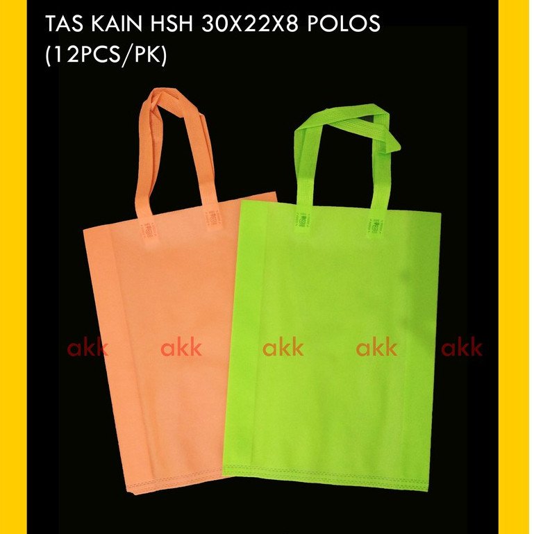 Tas Kain Spundbond / Goodie Bag Hsh 30x22x8 Polos (12pcs)/Pk)