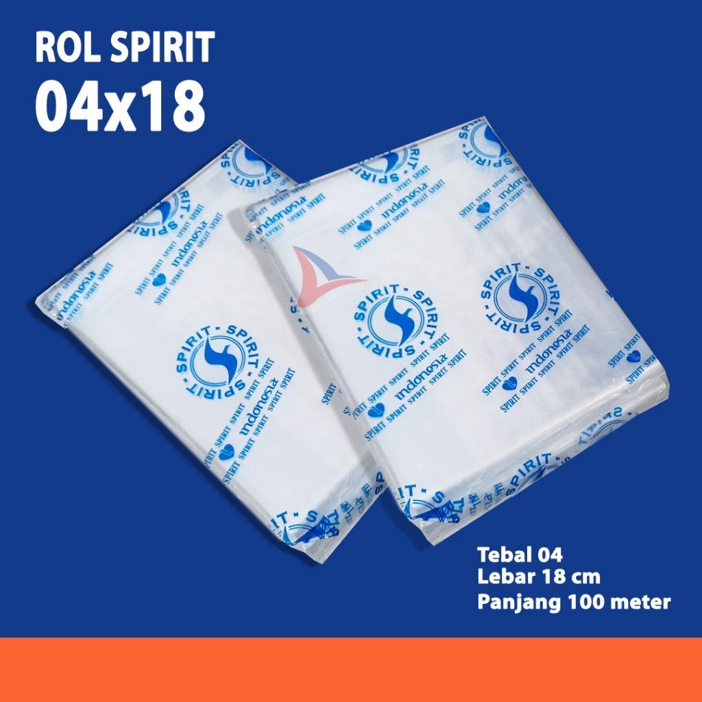 Plastik PP Roll Bening Spirit Ukuran 04x18cm (Rol)