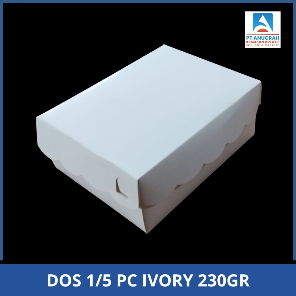 Dos Kue Ivory R5 Putih Polos Dos 1/5 Bahan Kertas Ivory 100pcs