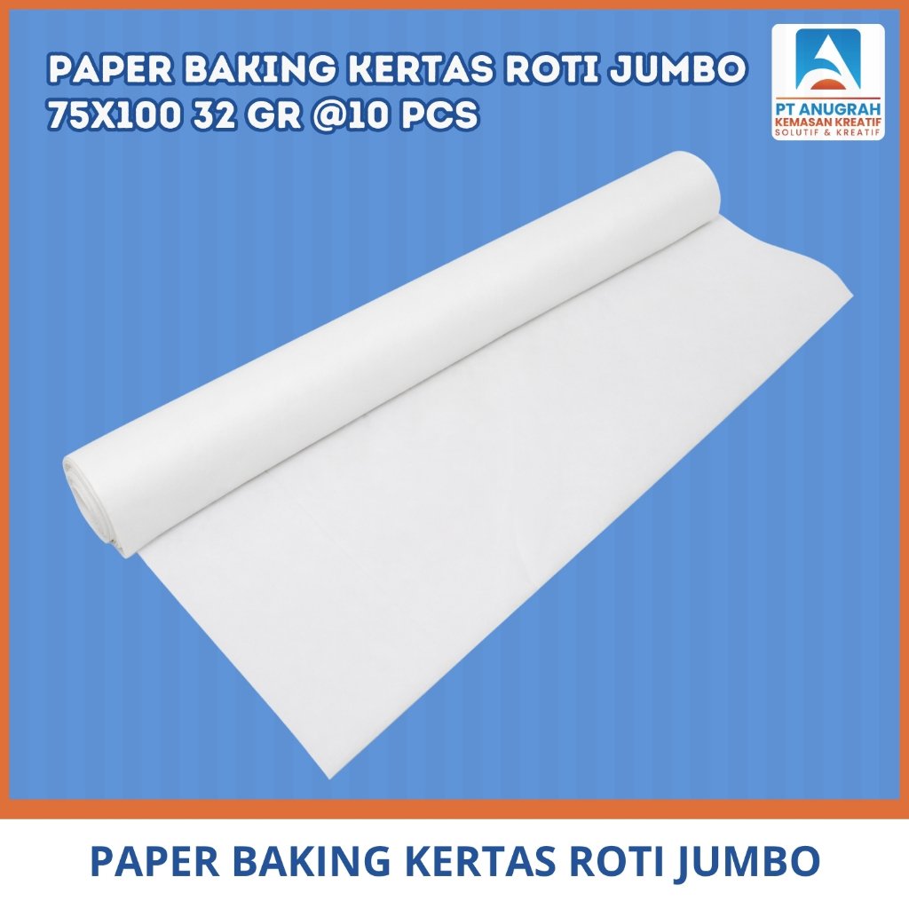 Paper Baking Kertas Roti Jumbo 75x100 Putih 32 gram Isi 10 Pcs