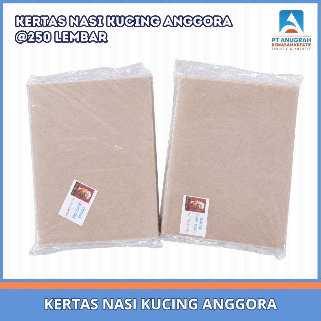 Kertas Nasi Coklat / Kertas Minyak Kucing Anggora (250 Lbr)