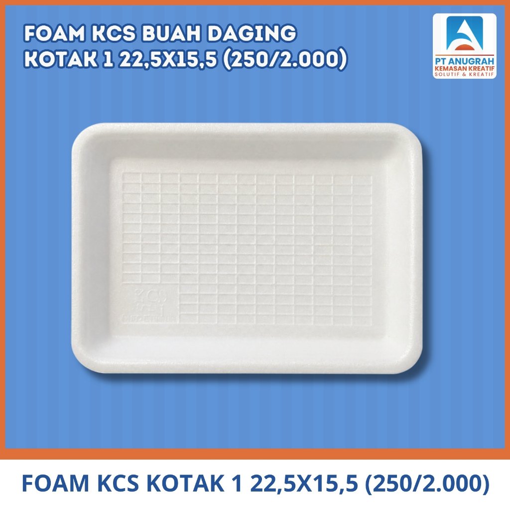 Styrofoam Foam Buah Daging Sayur Kotak 1 22,5 x 15,5cm (50 Pcs)