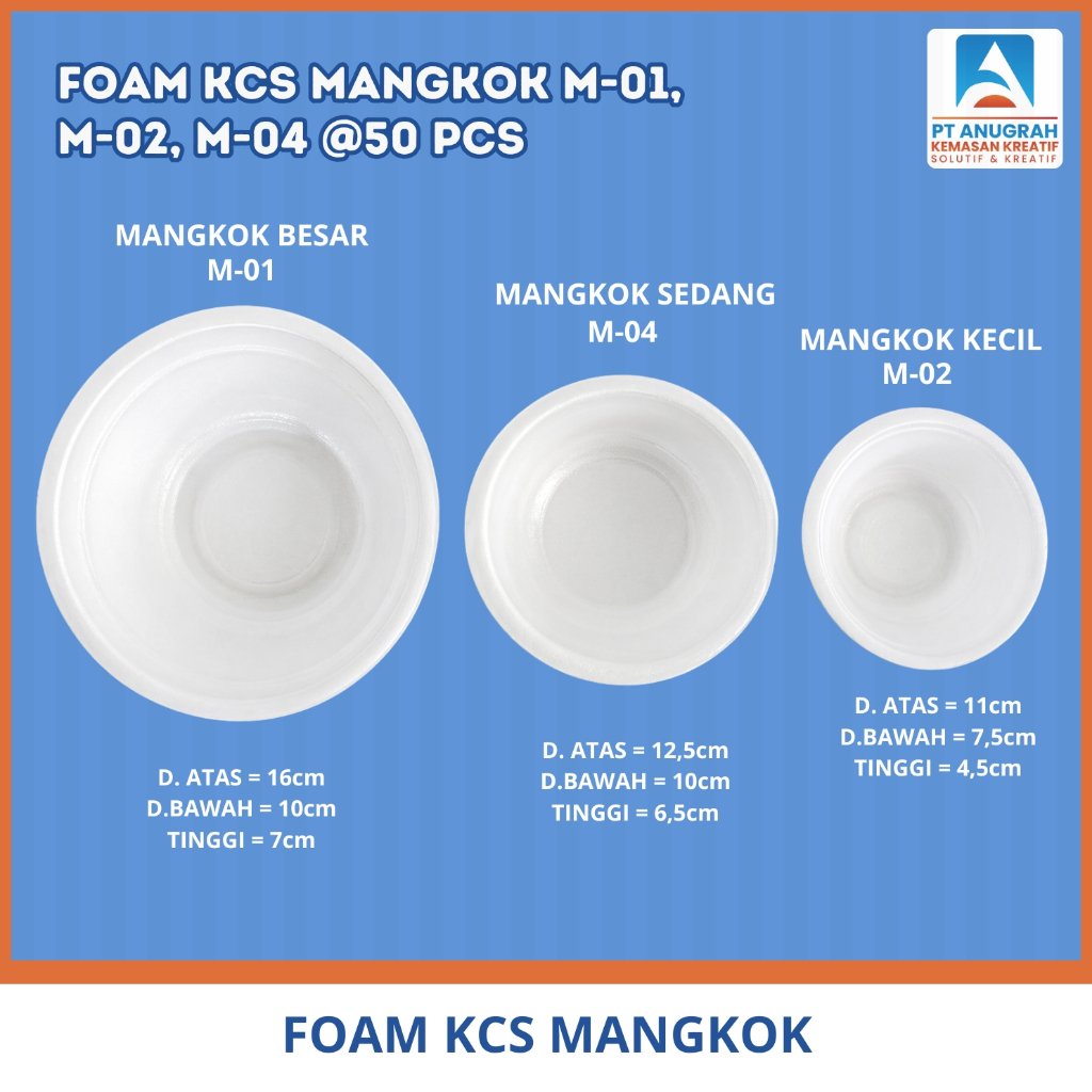 Foam Mangkok Kecil M-02 (50pcs)