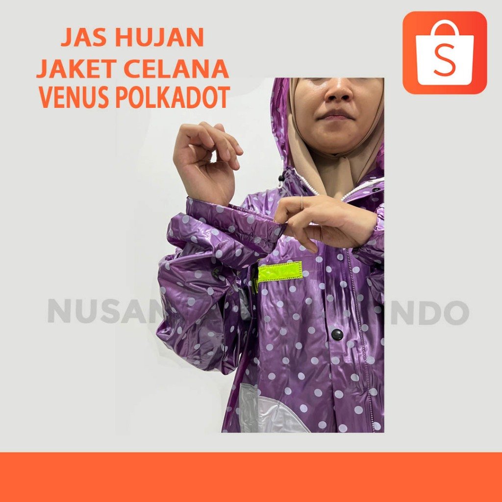Jas Hujan Celana Venus Polkadot