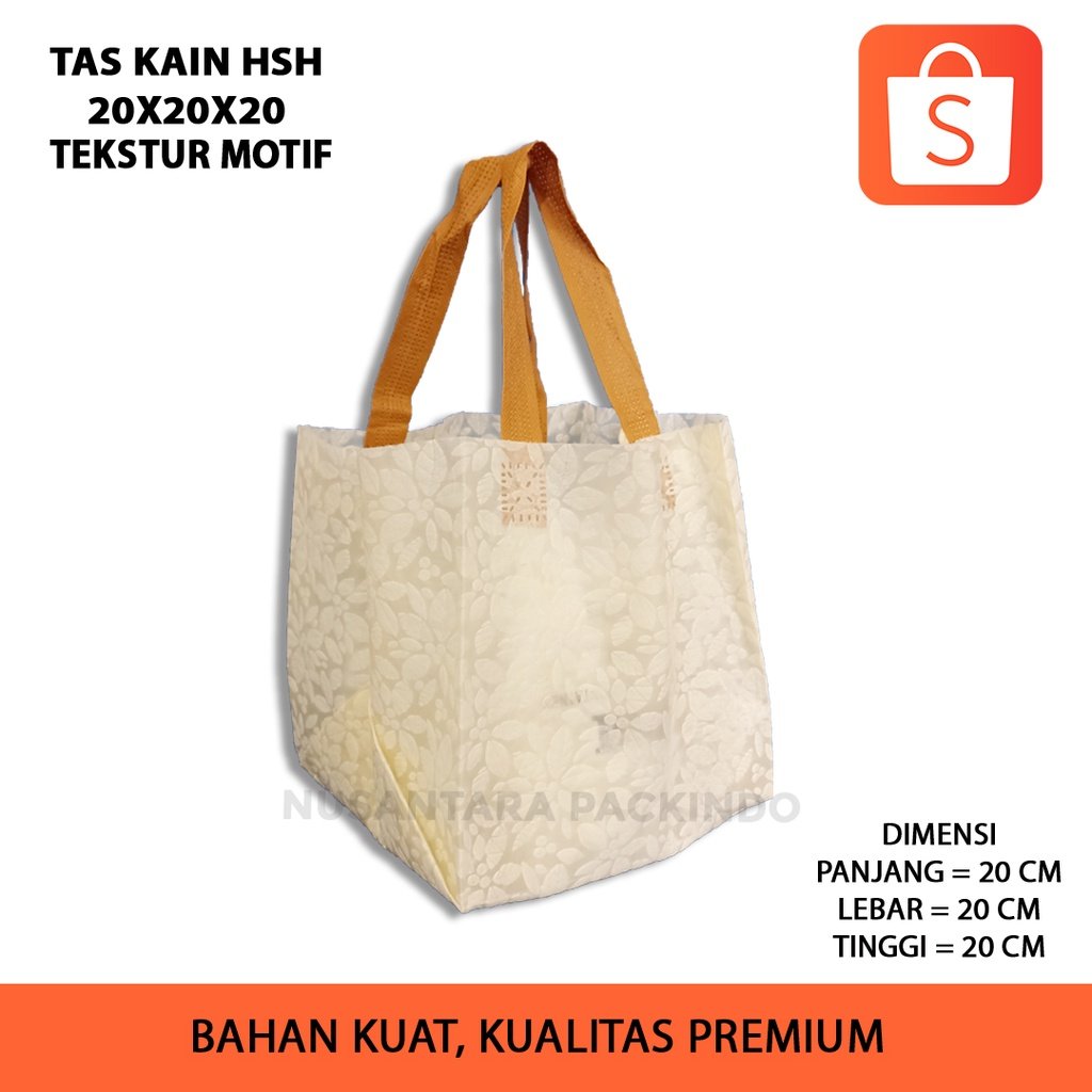 Tas Kain Spundbond / Goodie Bag Hsh 20x20x20 Tekstur Motif (12 Pcs/Pak)