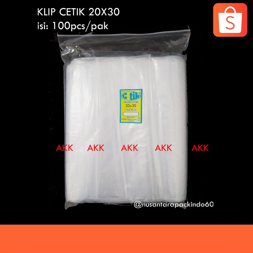 PLASTIK KLIP CETIK C-Tik 20X30 ISI 100 PCS