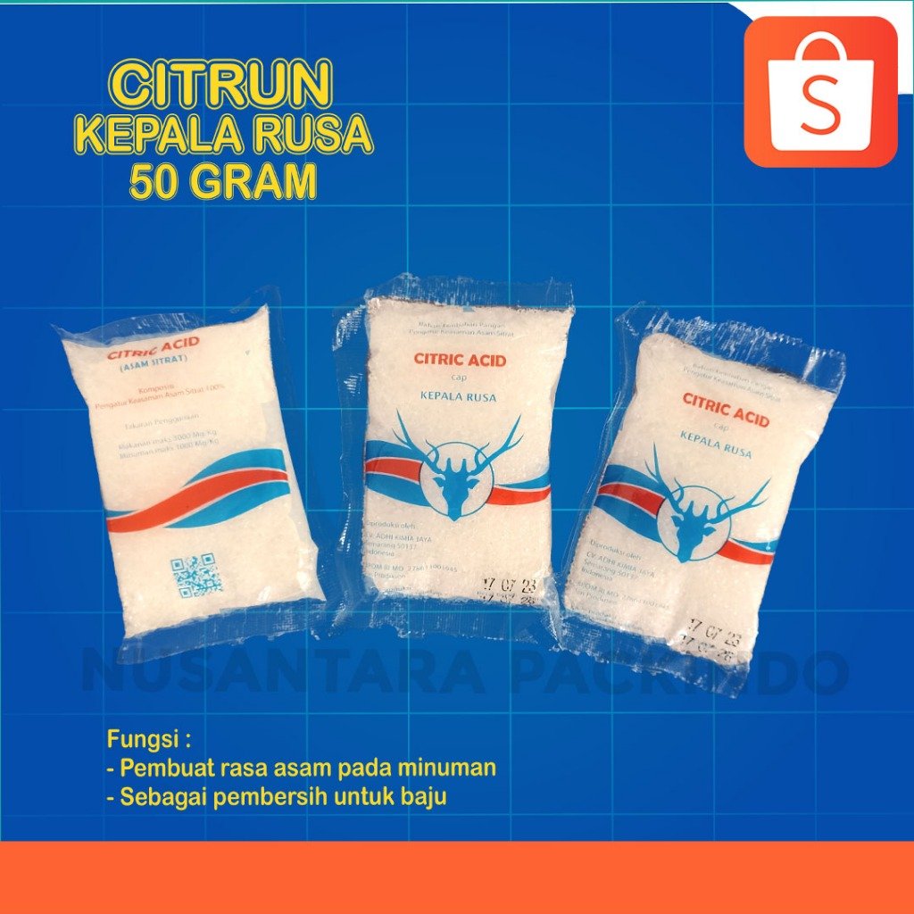 Citrun Kepala Rusa 50gr @20pk / Citrid Acid / Asam Sitrat