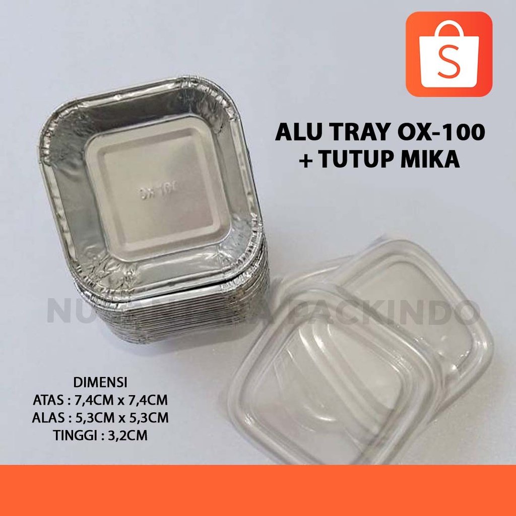 Alu Tray Ox-100 + Tutup Mika (10pcs)